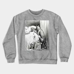 The Wolf and Reds Grandmother - Gustave Dore Crewneck Sweatshirt